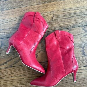 Red Leather Women's Boots